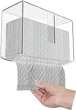 Cq acrylic Wall Mount Paper Towel Dispenser with Lid,Clear Folded Paper Towel Holder for Bathroom Toilet and Kitchen,Suitable for Z-fold, C-fold or Multi-Fold Paper Towels,Pack of 1