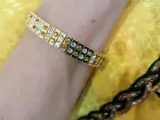 2ct Yellow Citrine Bracelet Women Gold 24k Statement Jewelry Good Fortune Bangle