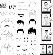 Creative Character Stitching Stamp for Card Making DIY Person Transparent Silicone Seal Stamping Stamp for DIY Scrapbooking Good Looking Words Phrase Clear Rubber Stamp for Paper Crafting Arts Crafts