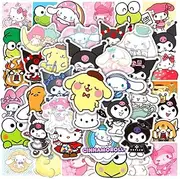 JXJMYU 50pcs Cute Kawaii San-Rio Kuro mi Me lody Cinnamo roll Stickers for Skateboard Trunk Laptop Computer Water Bottles Car Teens Boys Girls Decal Waterproof Sticker