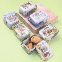 在飛比找蝦皮購物優惠-裝飾用品創意手提馬口鐵盒餅乾盒兔子禮物盒鐵盒子
