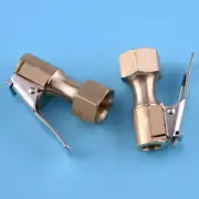 2pcs Straight Brass Air Chuck, lock-on Tire Inflator Gauge Fitting,1/4" Female