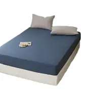 Catzon Cotton Sheets Mattress Dustproof Protective Cover Fabric Bedding-FrenchBlue