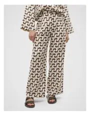[Seed Heritage] Linen Pleat Pant in Chain Geo