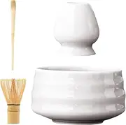 Matcha Whisk Set, Japanese Matcha Tea Set, Matcha Tea Making Kit, Bamboos Tea Whisk and Ceramic Bowl Set, Matcha Powder Starter Kit for Matcha Tea Ceremony