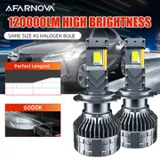 -120000lmhigh Power 480w 120000lm H7 H4 H11 Led Headlight H1 H8 H9 Hb4 Hb3 9005 9006 9012 Turbo Lamp 4575 Csp Chips 6000k White Car Light -120000LM