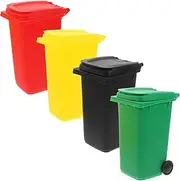 Gadpiparty 4pcs Mini Trash Can Pencil Holder Stylish Plastic Desk Organizer for Office Study Compact Waste Bin for Pens Crayons Small Items Cute Mini Trash Bins
