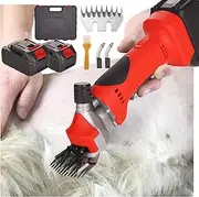 550w Cordless Sheep Shears, 2400rpm Professional Electric Sheep Shearing Clippers with 2 Rechargeable Battery, for Shaving Fur Wool in Sheep and Other Farm Livestock 9straightteeth