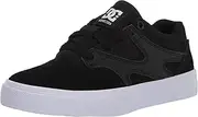 [DC Shoes] DC Kid's Kalis Vulc Skate Shoes, Black/Black/White, 12 Little Kid