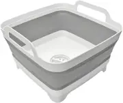 Collapsible Wash Basin 9L With Drain Plug Camping Sink For Dishes Laundry