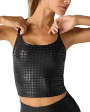 Beyond Yoga Slim Racerback Cropped Tank in Houndstooth