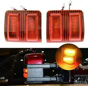Dunxunn LED Side Mirror Marker Turn Signal Lights Parking Lamp Compatible with 2008-2016 F250 F350 F450 F550 Super Duty Pickup Truck,Driver Side & Passenger Side (Amber Lens Amber LED)