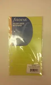 Filofax Papers Ruled Notepaper, yellow Personal Size b133010