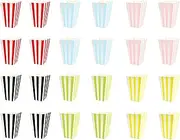 Colorful Striped Popcorn Boxes Cardboard Old Fashioned Nostalgic small Popcorn Bags,Popcorn Tubs,Candy & Popcorn Containers for Carnival Party Classic for Movie Night 2.8" Square * 4.5" Deep(24 Pack)