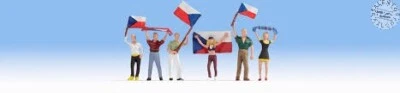 Noch 15988 Characters: Set Of 6 Czech Fans With Flags And Scarves In Scale 1:8