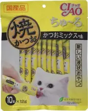 New INABA CIAO Catfood Churu Cat Lick Snacks Fillet bonito mix taste 12g 10p