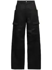 RICK OWENS Hollywood $1255 Stefan Cargo Linen Black Jeans New & Authentic