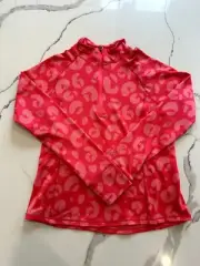 DSG NWT 1/4 Zip Cold Weather Compression Top In Pink Leopard Size 10