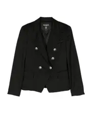 Balmain Kids Double-Breasted Blazer 8Y,6 Black