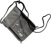 [Happyyami] Travel Wallet Holder Neck Hanging Bag Multi-Functional Grey Credit Wallet for Travel Documents Smartphones Essentials Storage