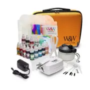 Watson & Webb Cake Airbrush Kit with Compressor, Gravity Feed Food Grade Air ...
