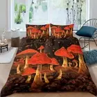 Duvet Cover Fashion Leaves Comforter Cover Glowing Jungle Plants Bedding Set