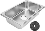 RV 304 Stainless Sink Kitchen Rectangular Hand Wash Basin Sink with 40mm Sewer Outlet for RVs Campers Yachts Boats Accessories(Silver)