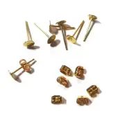 100 pcs (50 pairs) blank Silver tone DIY Earrings Post Stud with earnut stopper