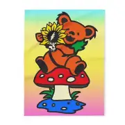 Grateful Dead Fleece Blanket Jerry Garcia Mushrooms bears Trippy 70s Comfy gift