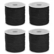 4 Rolls Nylon String Cord 45 Yards 0.8mm Nylon Cord Beading, Black