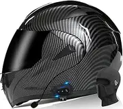 Bluetooth Modular Motorbike Helmet Flip Front Motorcycle Helmet Removable Liner Dual Visor Motorcycle Helmet Fit Adult Men Women Motocross Street Racing DOT/ECE Approved