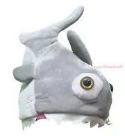 Gray Big Mouth Shark Halloween Christmas Cosplay Party Costume Warm Hat