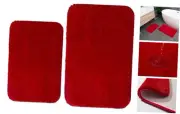 Microfiber Bathroom Rugs and Mats Sets 2 Piece,Non-Slip Bath Rugs, Machine