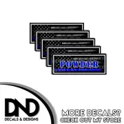 Powder Ammo Can Decal Gun Ammunition Label Box Sticker Blue Line Flag - 5 Pack