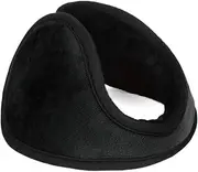 [uxcell] Unisex Winter Pad Fleece Cover Ear Warmer Back Earmuffs Black