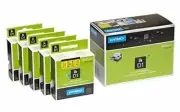 DYMO 5 Pack 45808 D1 LABELLING TAPE 19MM X 7M BLACK ON YELLOW