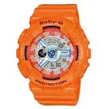 在飛比找遠傳friDay購物優惠-CASIO Baby-G 耀眼亮彩甜心運動休閒腕錶-橘x白-