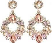 [Generic] Fashion Rhinestone Drop Dangle Earrings Large Crystal Chandelier Earrings for Women and Girls