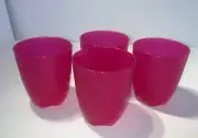 4 NEW Tupperware Open House Oh Collect 10 oz Tumblers Cups ~ Pink # 4792