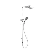 VITO BERTONI ECO Dual Taya Rain Shower Rail Set - Rectangular - Chrome