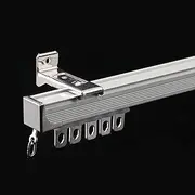 TEN-HIGH Curtain Track Ceiling Mount 2 Pcs Ceiling Curtain Track Single Track for Curtains Thickness 1.8mm Aluminium Curtain Track Set for Home and Office (White, 1.7m/5.58ft)