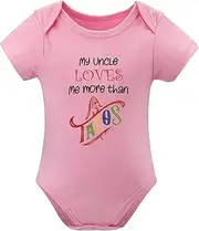 [WOOYONGING] My Uncle Loves Me More Than Tacos Newborn Baby Girl Coming Home Outfit Short Sleeve Unixex Baby Clothing White Boy