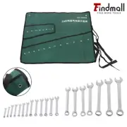 14/20 Set 6-32mm Spanner Open Box Combination Metric Open Ring+Roll Pouch AU
