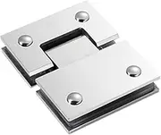 Glass Door Hinge Clamp,2PC Bright Silver Stainless Steel Frameless Glass Door Hinge Bathroom Clamp Mirror Light Bathroom Folding Glass Clip Hardware Accessories -180
