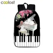 Music Note Backpack Daypack Guitar / Piano Daypack Women Men Rucksack Children School Bags for Teenager Boys Girls Book Bag Gift 16piano06