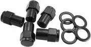 Aeroflow 7/16"-20 .550" Shank Closed Wheel Nuts Black (5 Pack) - AF3021-6000