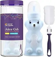 Special Supplies Honey Bear Straw Cup Long Straws, Squeezable Therapy and Special Needs Assistive Drink Container, Spill Proof and Leak Resistant Lid (Pack of 1 Bottle and 3 Straws)