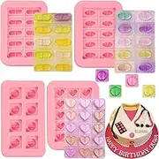 ICNYEKl 4 Pcs Pill Molds for Making Pills, Round Heart Shaped Chocolate Capsule Mold Silicone, Pill Suppository Fondant Molds for Nurses Day Cake Decoration Cupcake Toppers Candy Gum Clay Resin