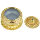 Incense Burner Smoke Backflow Ceramic Glaze Censer Cone Holder (Gold) New