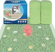 HONEYCARE Dog Training Pads with Grassfield & Fire Hydrant Printing丨Eliminating Urine Odor Puppy Pads 丨 XXL Premium Dog Pee Pads (30Count, 30x36 inch)